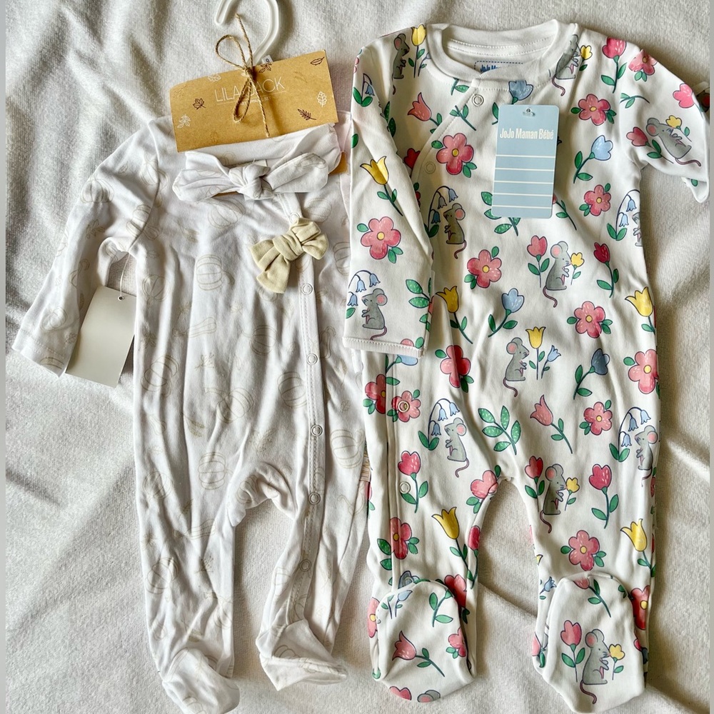 Bundle of 2 Baby Footies 0-3 month NWT